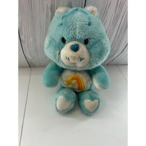 Vintage Care Bear Wish Bear 1983 Plush 13" Kenner Rainbow Shooting Star Blue